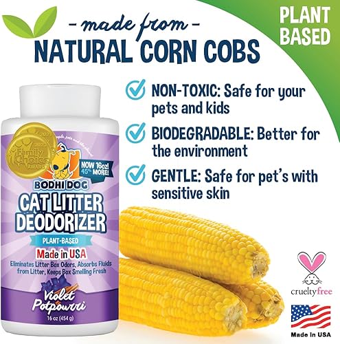 Miniatura 5 de Bodhi Dog Eliminador de olores de arena para gatos, desodorante y ambientador suave natural para un fuerte olor a orina, fórmula de larga duración,