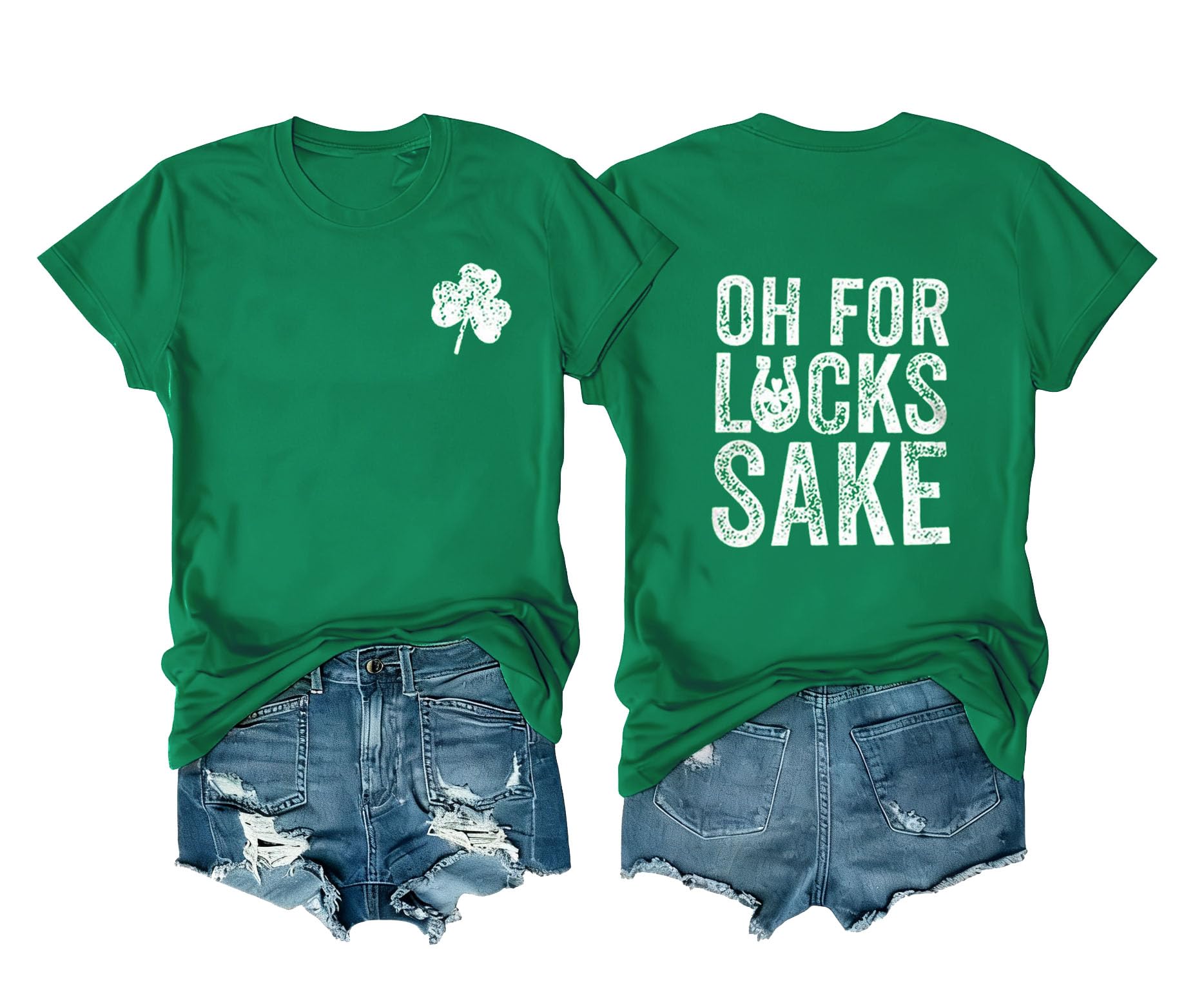 St Patrick's Day Shirts Women Funny Lucky Irish Shamrock Paddy's Day Graphic Tees Tops