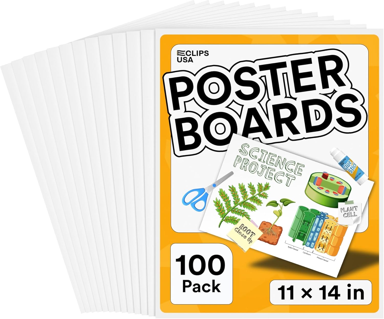 Poster Board White Poster Paper 11x14 Large Poster Board Bulk School Supplies 100 Pack (White 11x14)