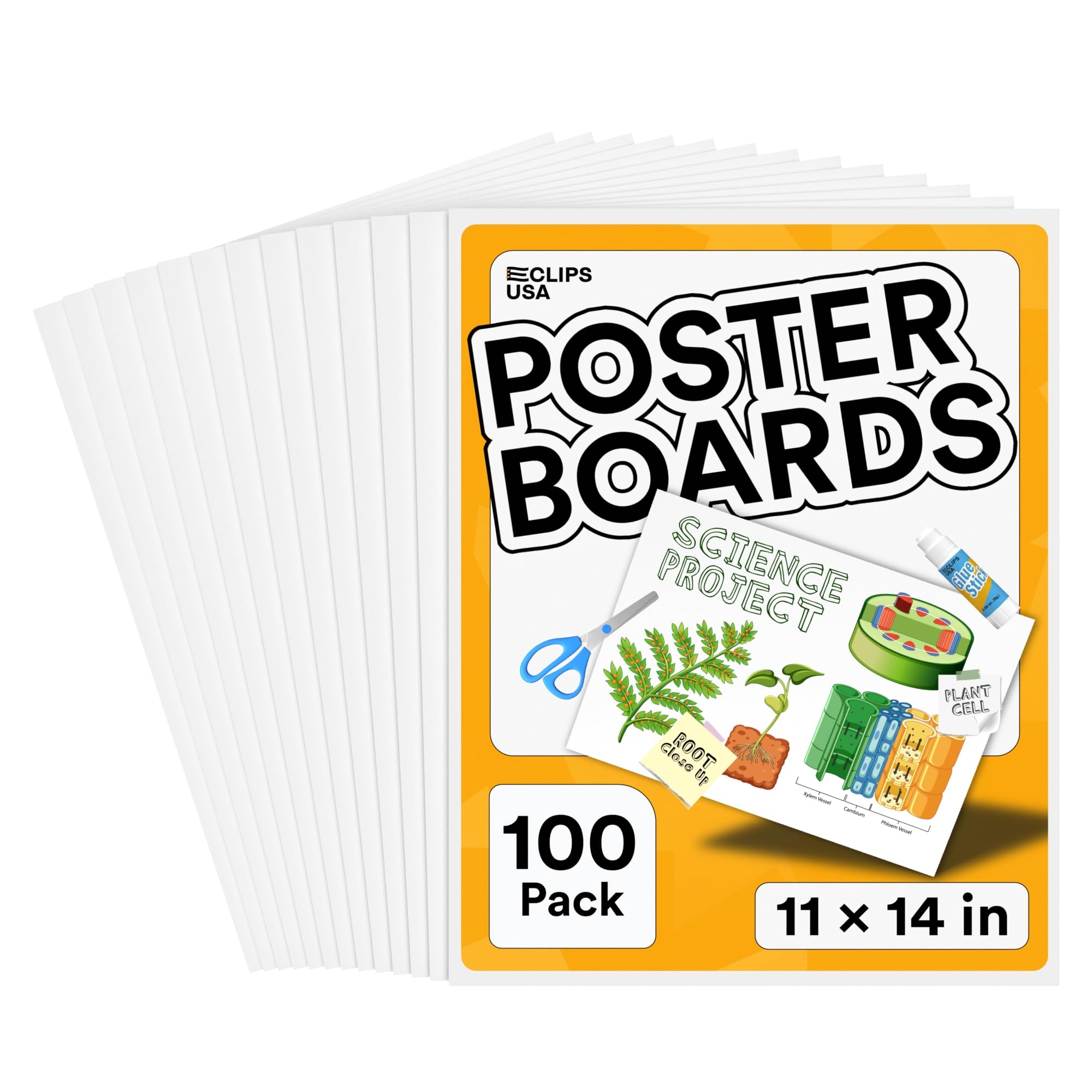 Poster Board White Poster Paper 11x14 Large Poster Board Bulk School Supplies 100 Pack (White 11x14)