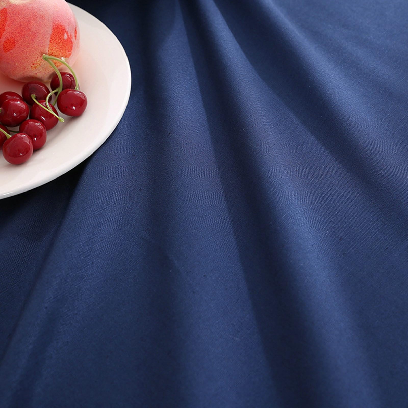 Gualiy Tischdecke Rechteckig, Tischdecken 140 x 220 Polyester Tischdecke Abwaschbar Esszimmer Einfarbig Tischtuch für Couchtisch, Marineblau