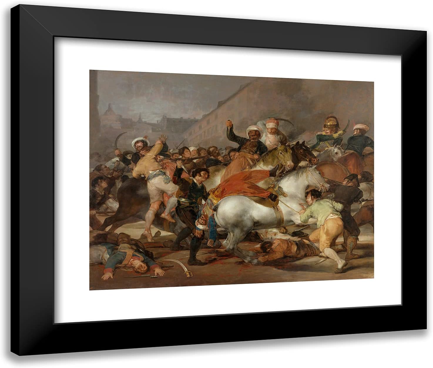 ArtDirect Goya, Francisco 24x20 Black Ornate Framed Art Print with Double Matting Titled: The Second of May 1808