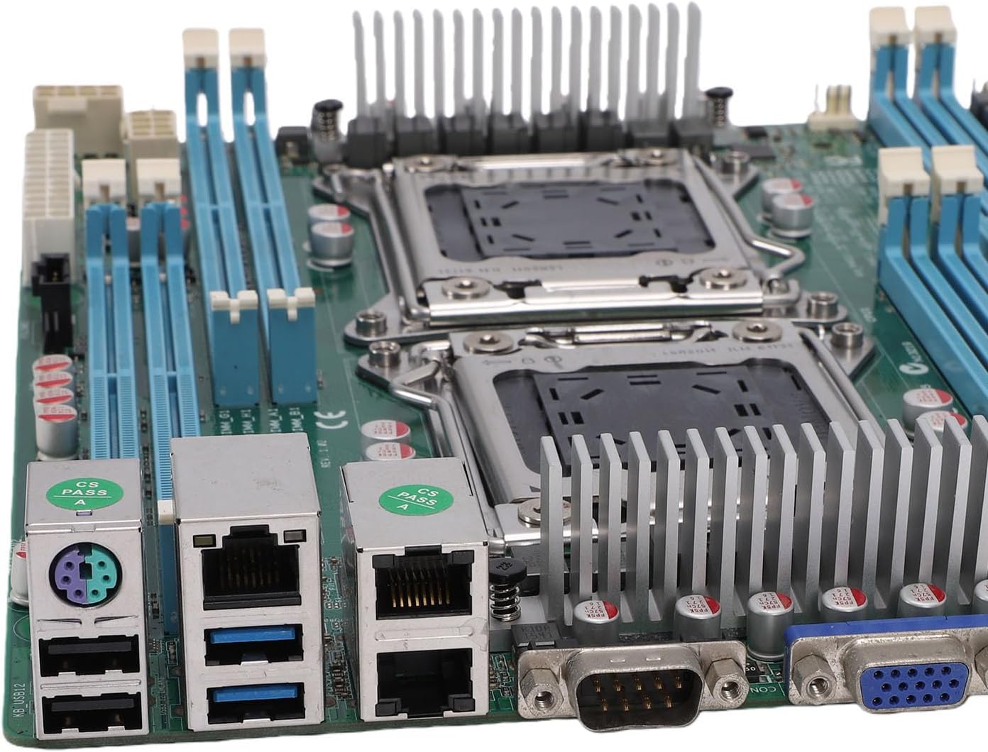 Gugxiom Workstation Motherboard, Dual Socket R LGA 2011 Support for E5 2600 V1 V2 Series, with C602 Chipset 8xDDR3 Slots PCIe 3.0