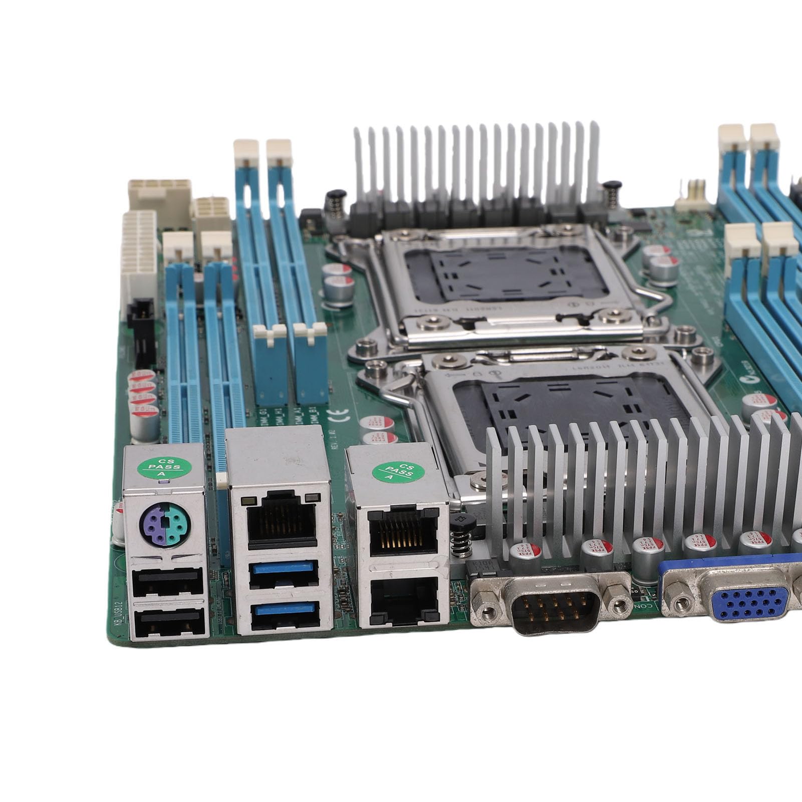 Placa Base para Estación de Trabajo, Placa Base ATX de Doble Zócalo LGA 2011 Compatible con CPU E5-2600 V1/V2, 8 Ranuras DDR3 de hasta 256 GB, 7 Ranuras PCIe para Entrenamiento
