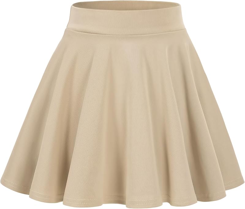 KEREDA Girls Casual Mini High Waist Flared Pleated Skater Uniform Skirts