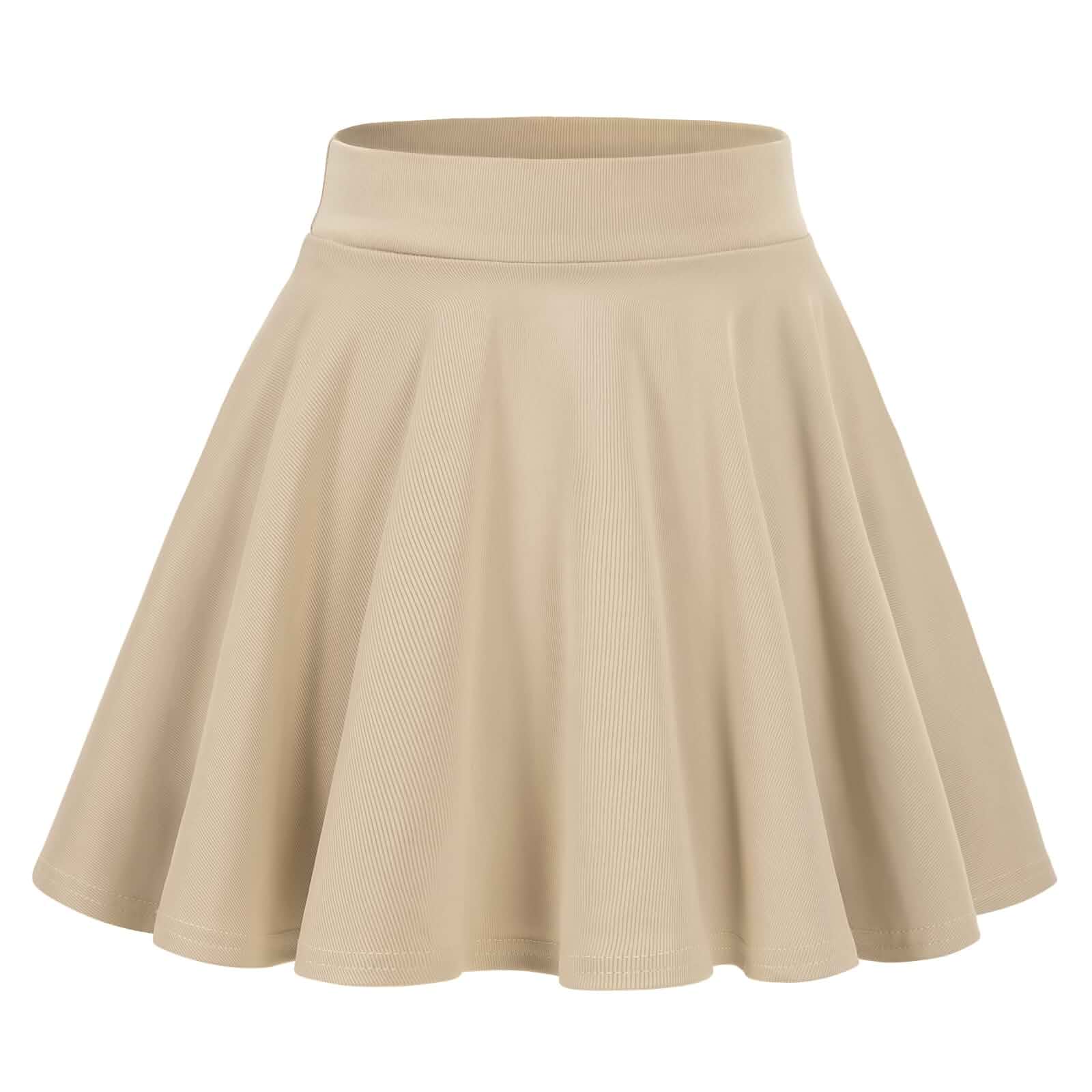 KEREDA Girls Casual Mini High Waist Flared Pleated Skater Uniform Skirts