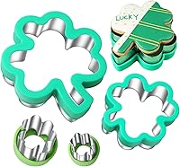 ETERSION Shamrock Cookie Cutters Set - 4 Sizes 1-4 Inch Stainless Steel St. Patrick's Day with Comfort Grips