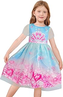 LQSZ Girls Princess Dresses Toddler Tulle Dress with Cute Puff Sleeves for Birthday Party Outfit,Summer,3-12Years - Buy now