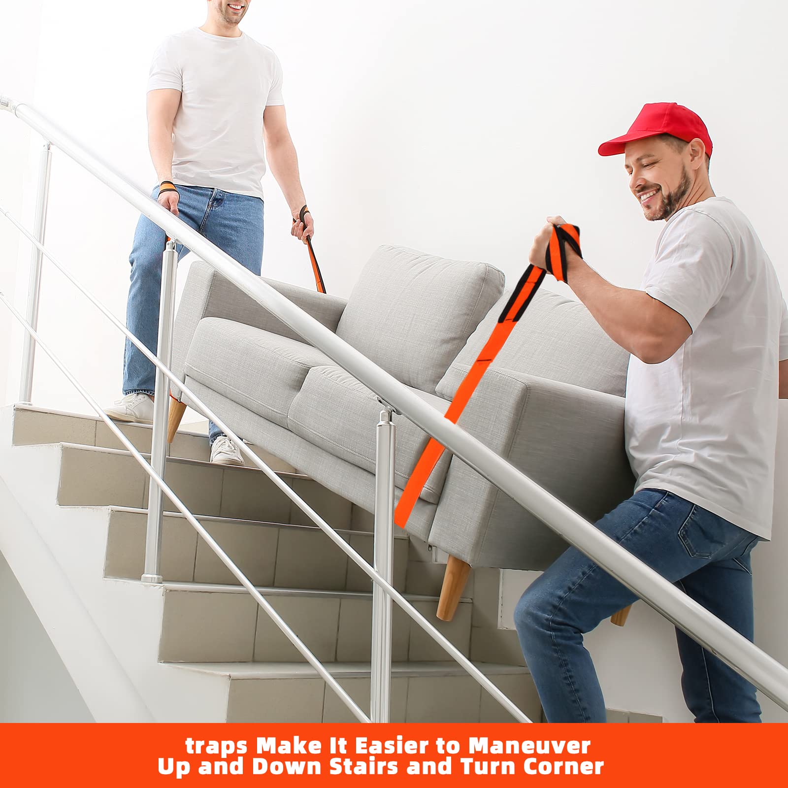 2-Person Lifting Straps – Shoulder & Wrist Moving Belts For Furniture, No Back Pain!