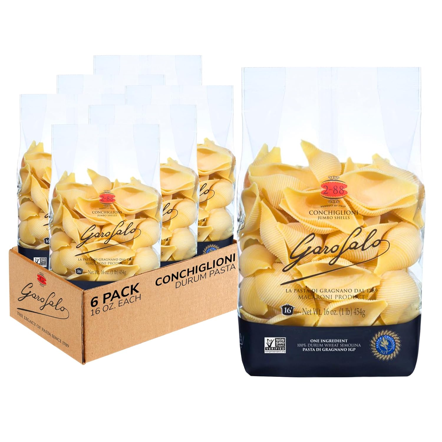 Garofalo - Conchiglioni Jumbo Shells, 1 lb (6 Pack)