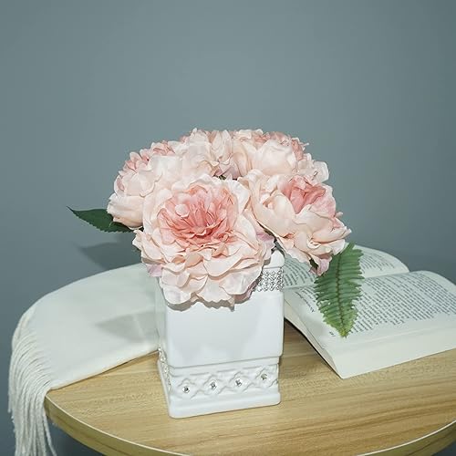 Miniatura 4 de Juego de 4 accesorios de baño, set de regalo de cerámica, dispensador de jabón, soporte para cepillos de dientes, vaso y jabonera, decoración del