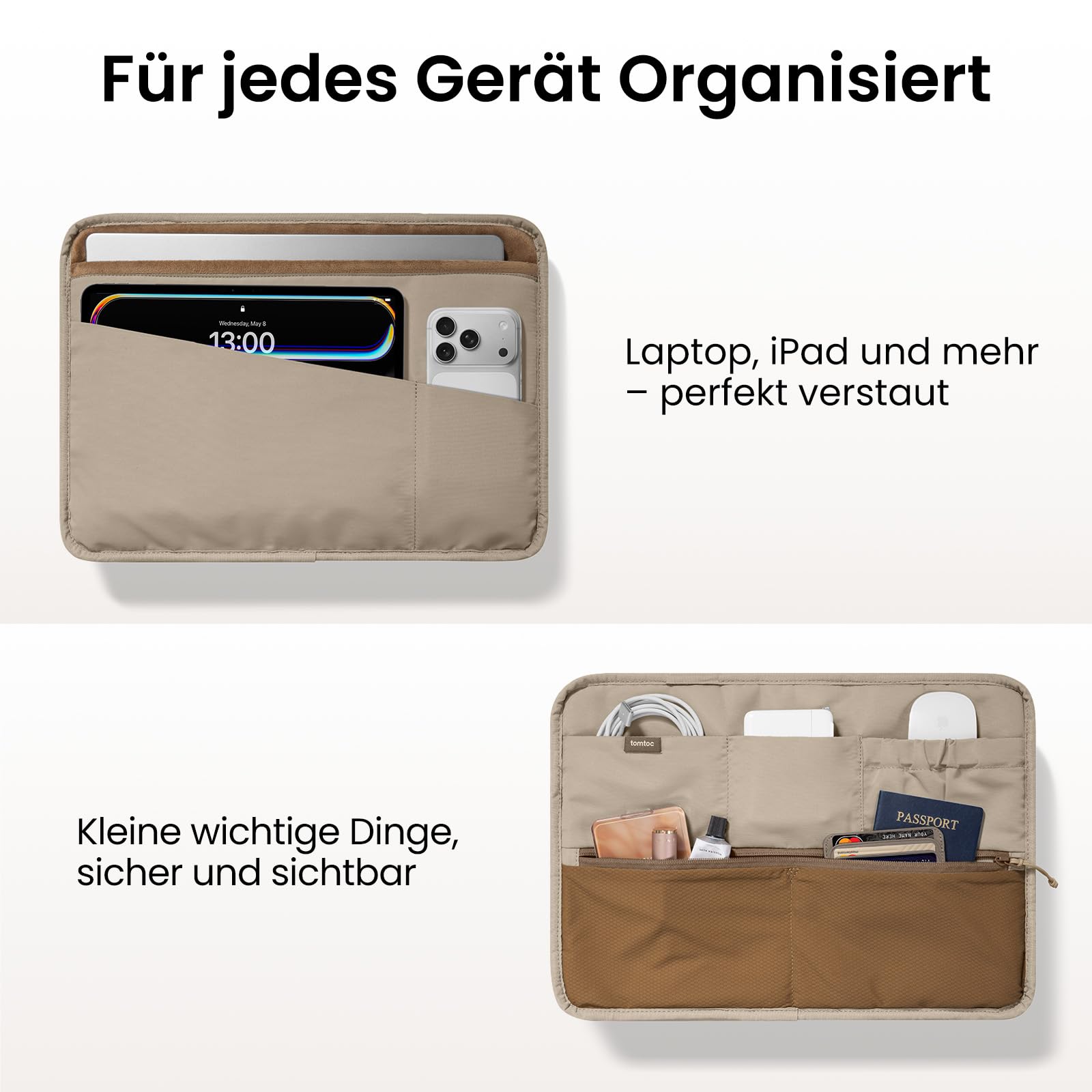 tomtoc Laptoptasche 16 Zoll, Puffy Laptop Tasche für Damen, Leichte Laptoptasche für 16 Zoll MacBook Pro M5 Pro/Max M4, Modische Laptophülle Arbeitstasche Aktentasche Handtasche für Tägliches Pendeln