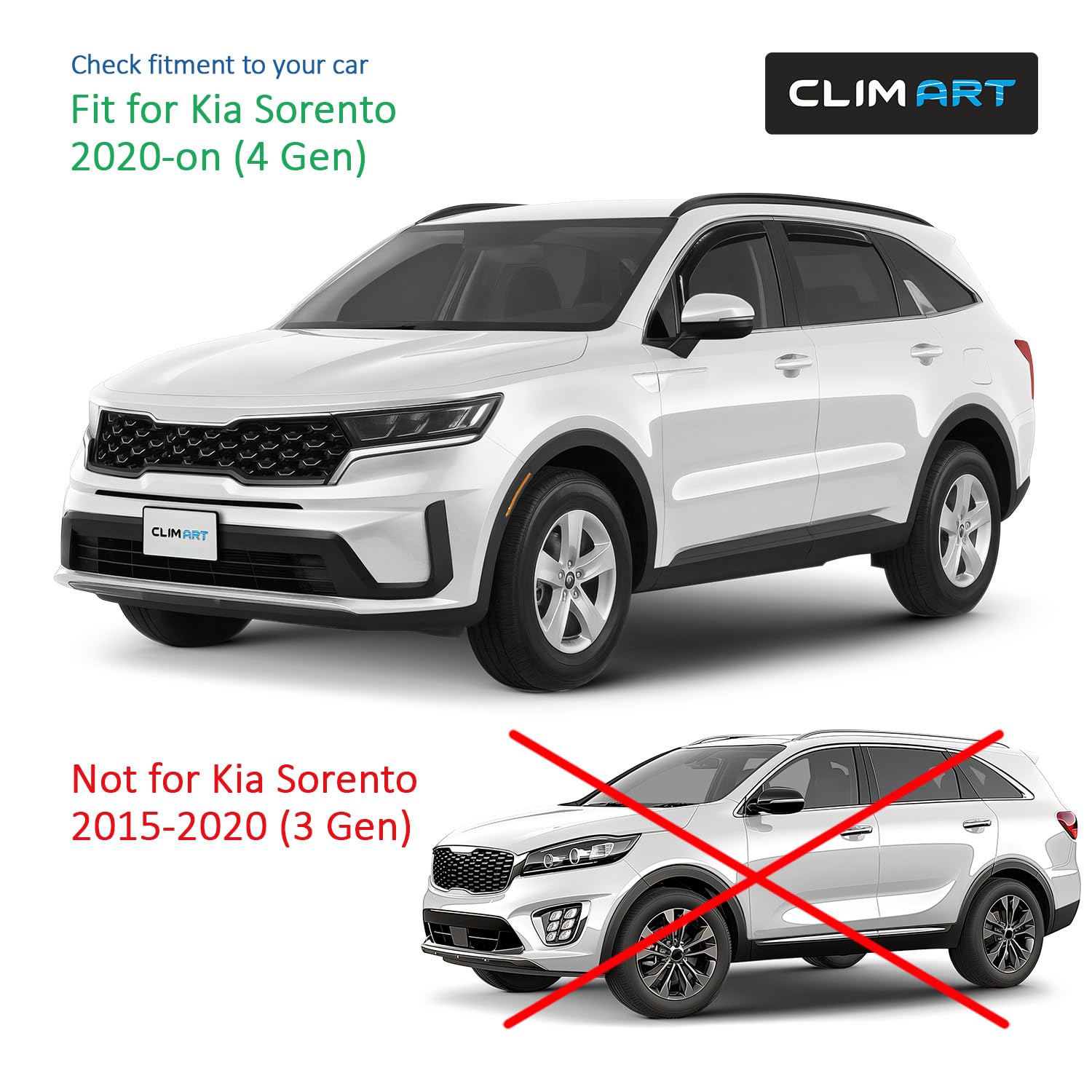 CLIM ART Deflectores para/Compatible con Kia Sorento 20-26 - en Canal 4ud