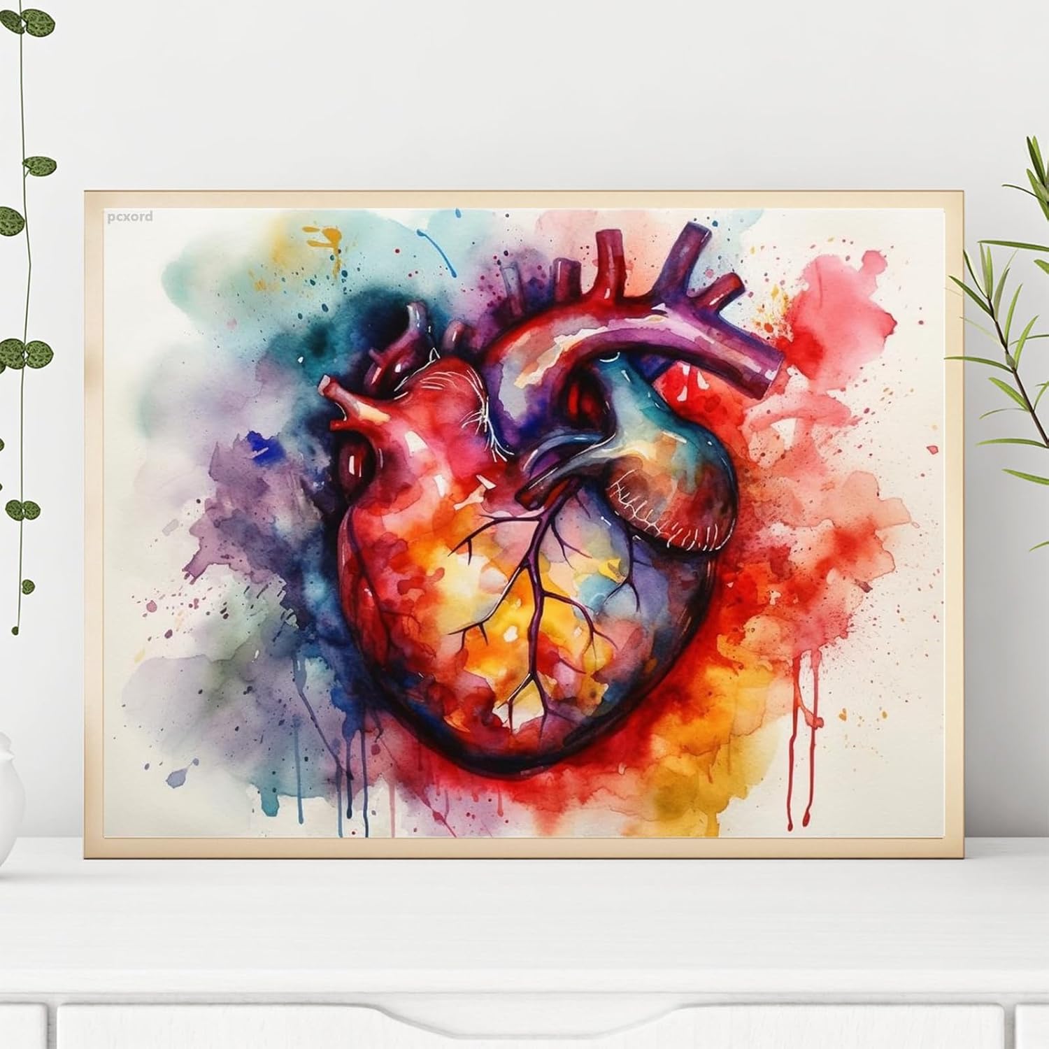 pcxord The Human Heart Body 5D Adult Diamond Art, DIY Diamond Art Painting Kit for Decor Canvas 12x16inch