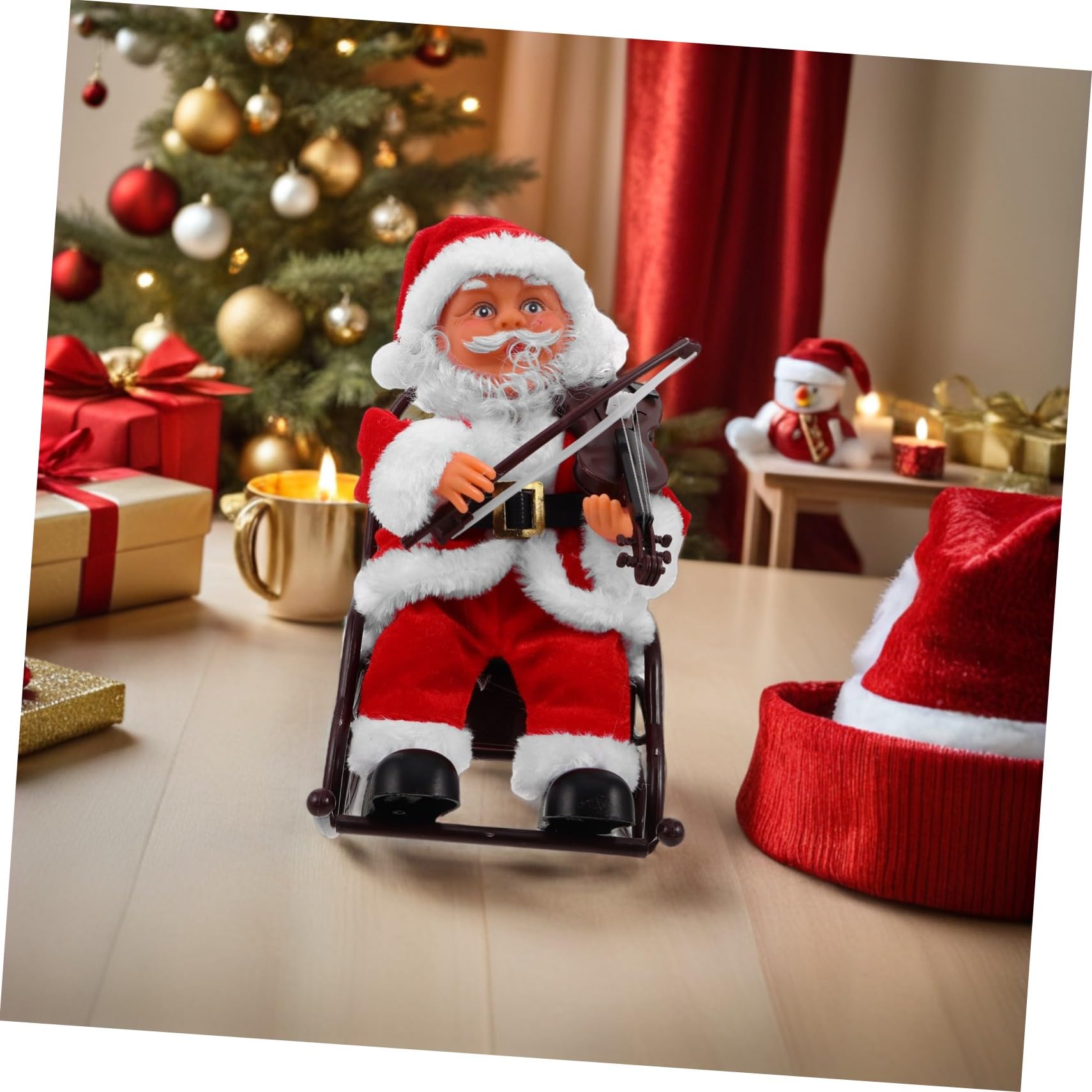 Hohopeti Muñeco Eléctrico De Papá Noel Juguetes De Fiesta Juguete Navideño Muñeco Navideño De Papá Noel