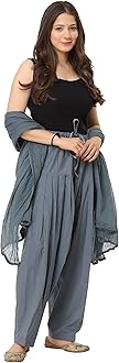 NOBHOB Woman's Plain Cotton SEMI Patiala Salwar with Dupatta|| Free Size || Plain Patiala || SEMI Patiala Pants || Solid Cotton Patiala || Patiyala