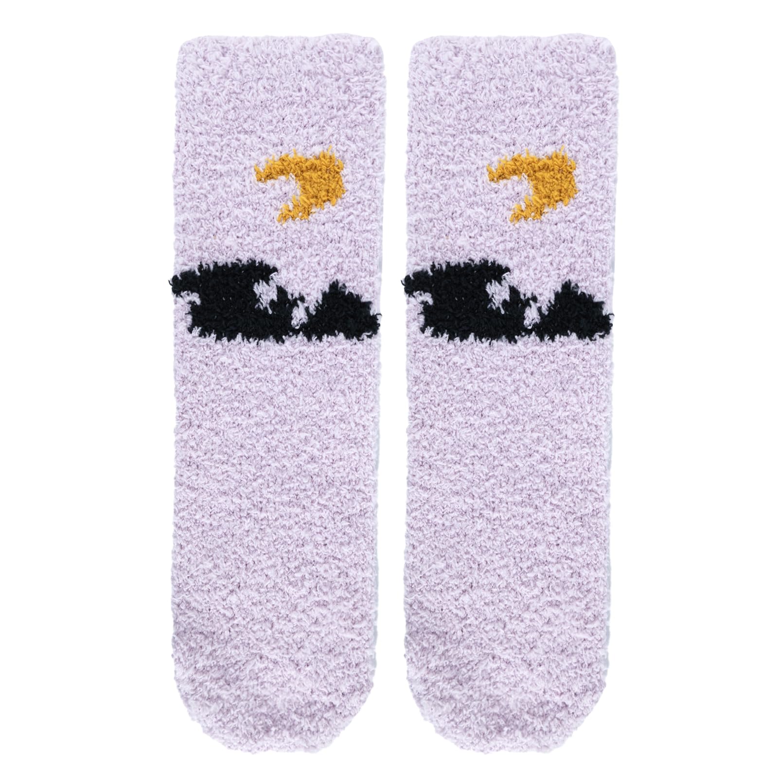 FACHOI Halloween Fluffy Socks Cosy Fuzzy Stockings Pumpkin Bat Ghost Cartoon Socks for Winter Festival Party for Boys Girls Gifts F1-GGSHRW (UK, Alpha, One Size, Regular, Regular, Pink)