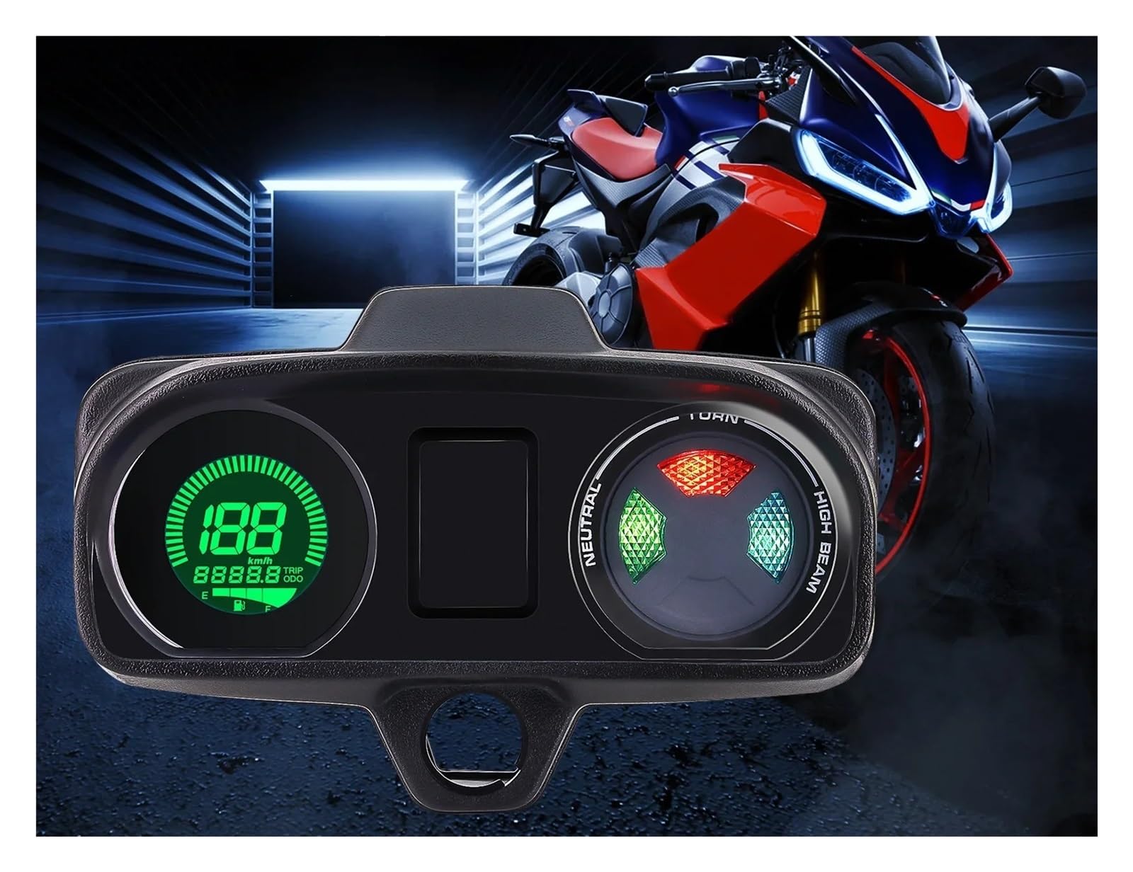 Contagiri contachilometri Tachimetro Universale A LED Misuratore Di Livello Carburante Strumento Per Moto Contachilometri Digitale Cruscotto La Maggior Parte Del Pannello Per Moto 12V