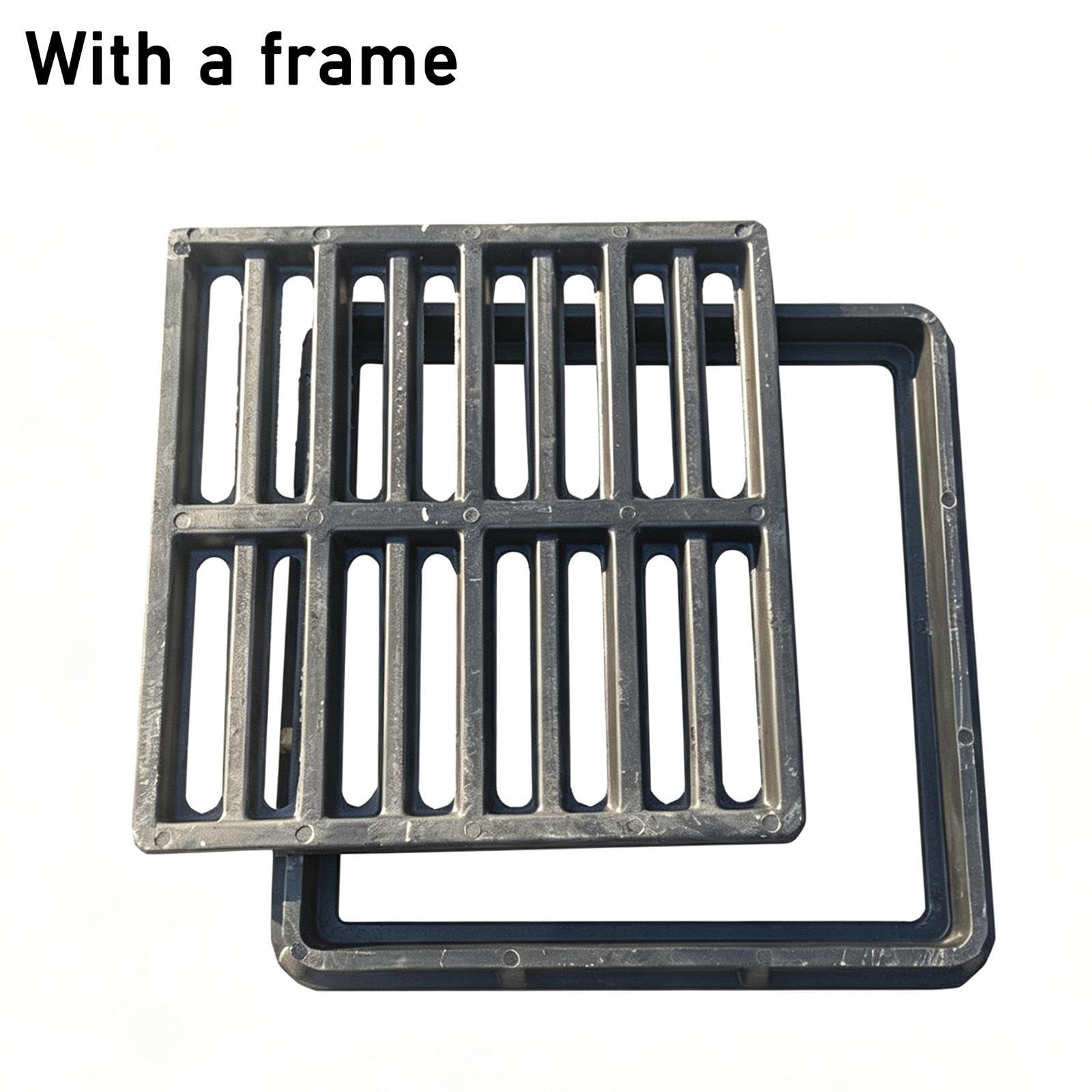 Grille de Drainage en Résine Composite avec Cadre Regard Carré Antidérapant