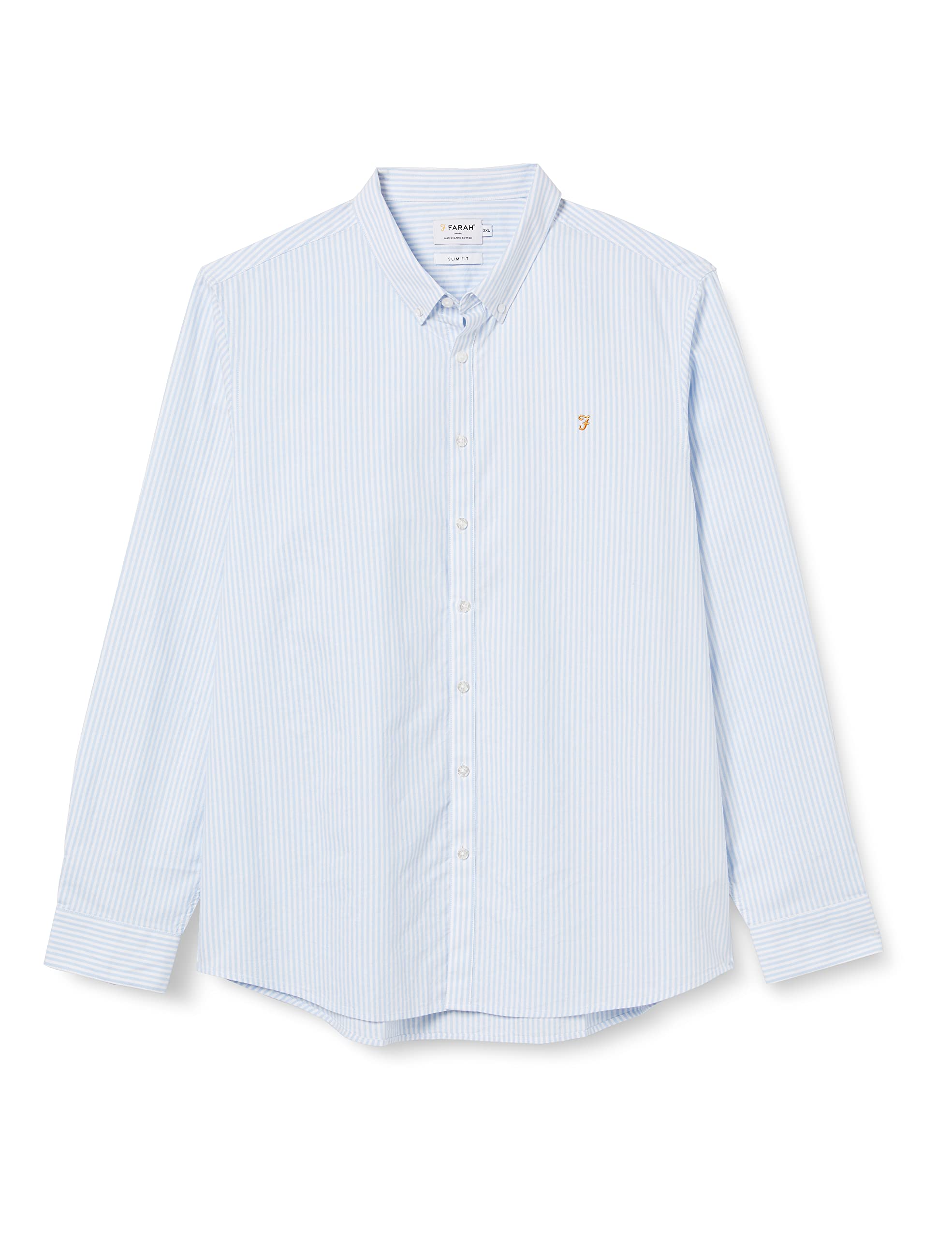 Farah Blue Brewer Stripe Shirt In - 3XL