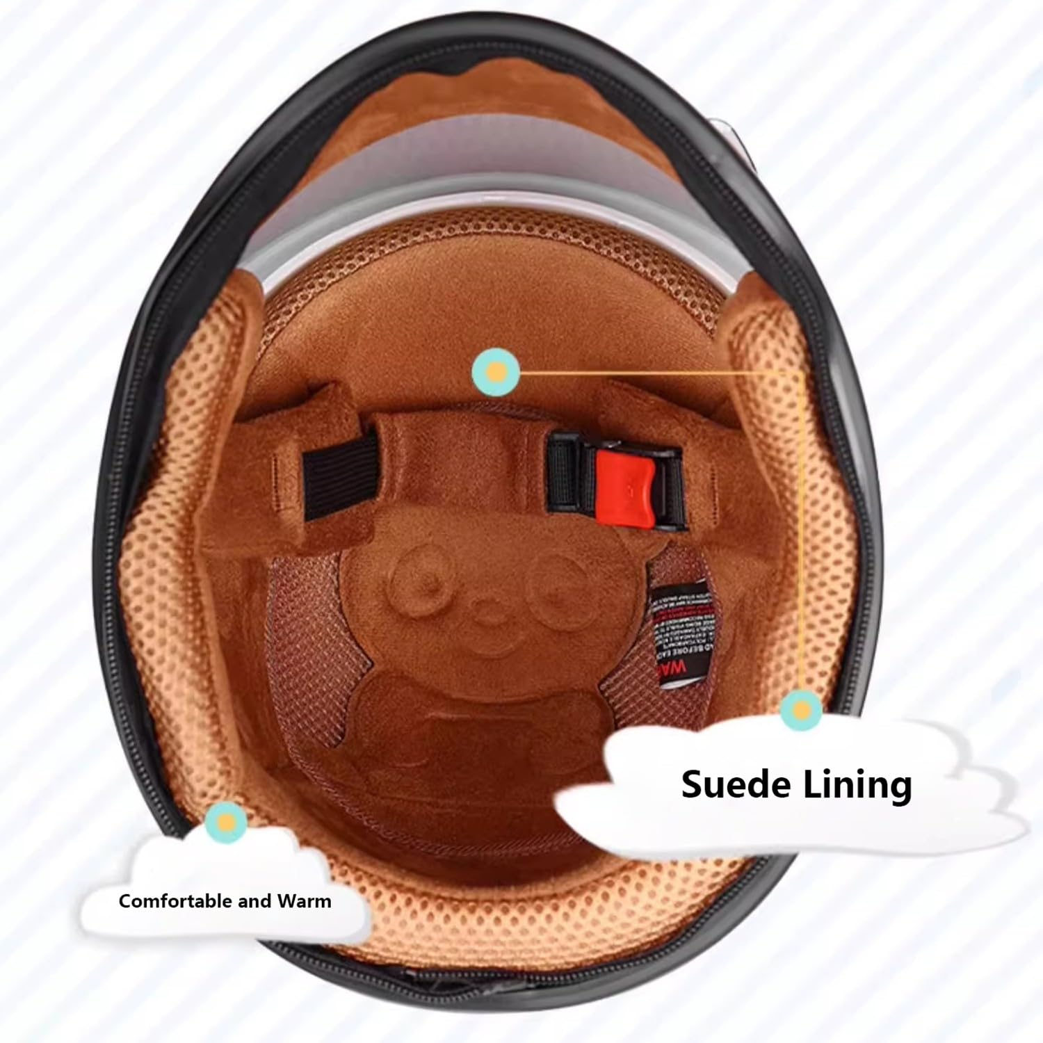 Casque Moto Enfant Casque intégral léger pour Enfants, adapté aux Enfants de 5 à 14 Ans pour draisienne Scooter, Fixation Rapide, 52-56 cm
