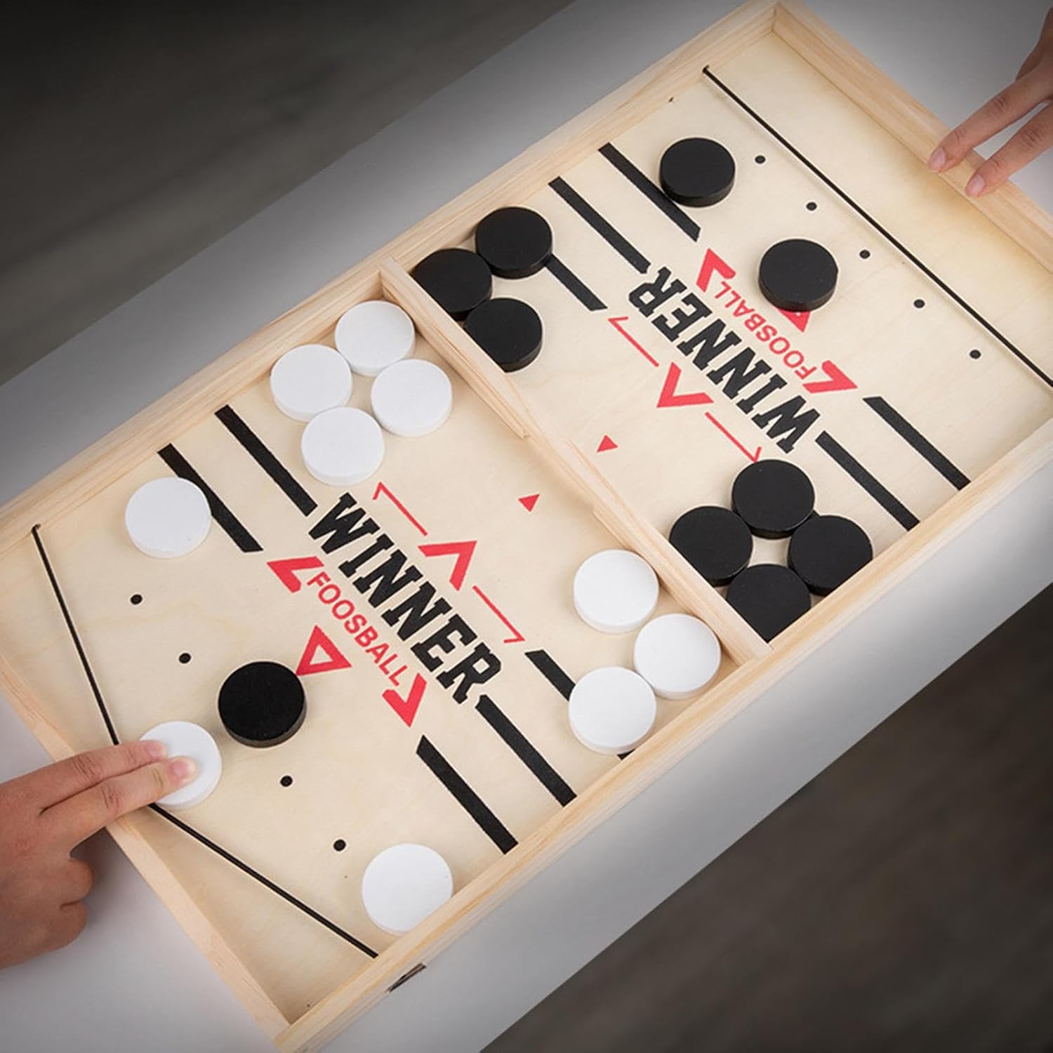 Sling Puck Game - Wooden Hockey Game | Table Hockey Games | Table Hockey Games | Desktop Battle Toy | Winner Toy Toy Toys | Interactive Toys D