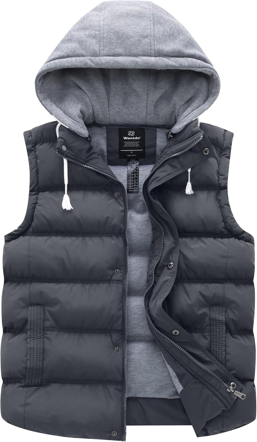 wantdo Women's Quilted Puffer Vest Thicken Warm Winter Coat with Removable Hood