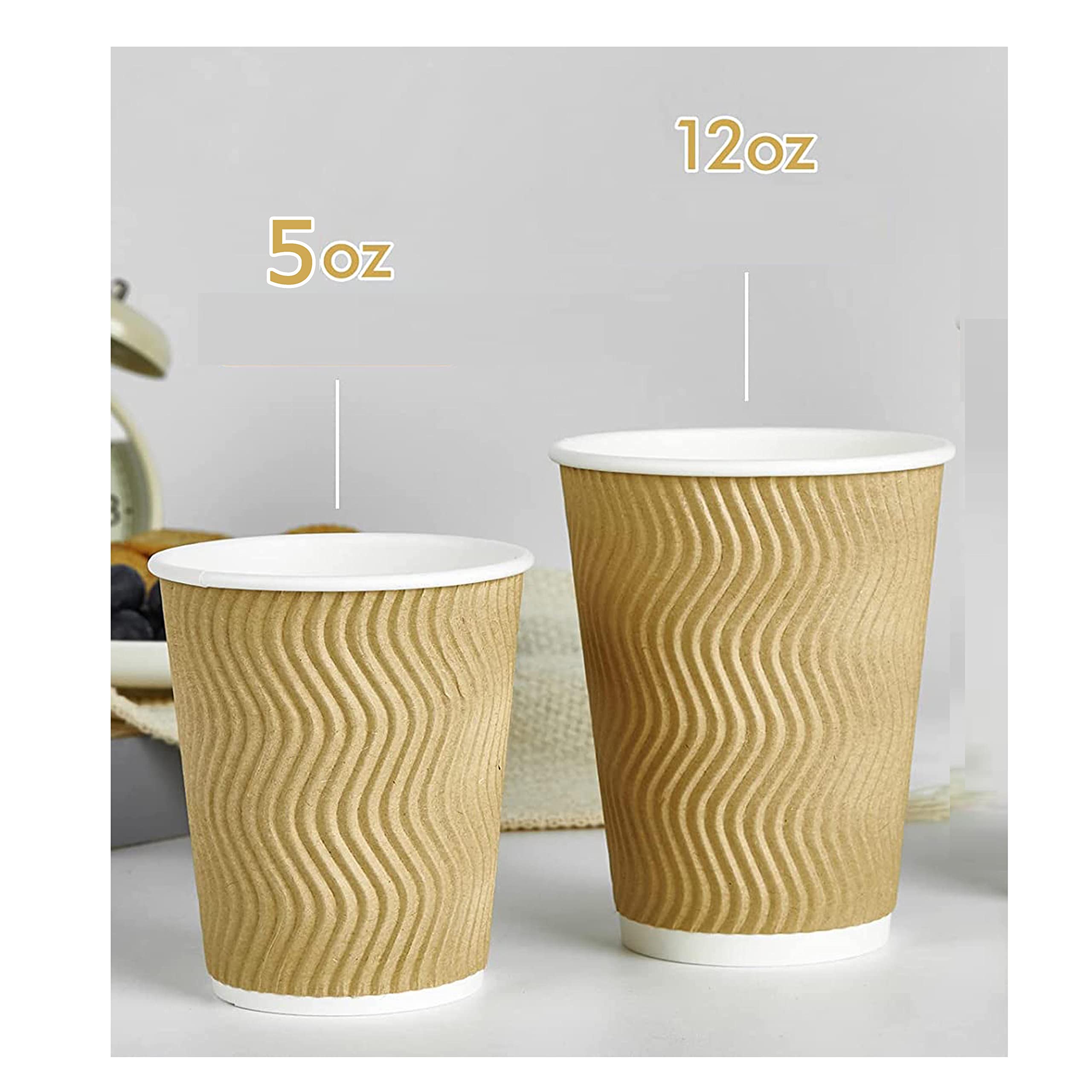 zig zag Tazze di carta usa e getta ecologiche, 150 ml, ideali per caffè e tè in feste, barbecue, viaggi ed eventi, confezione da 500 pezzi