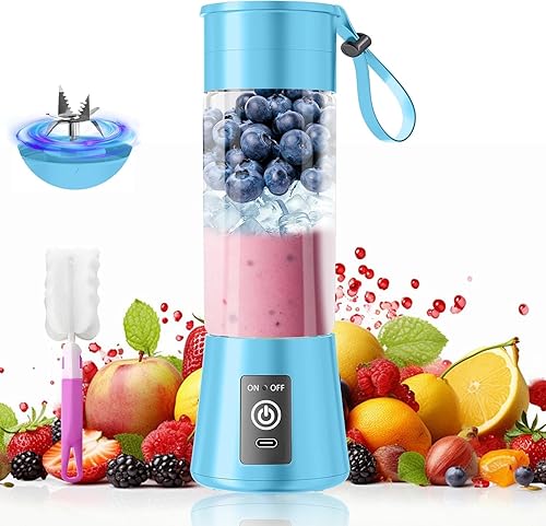 Licuadora portátil para batidos 2025 recién actualizada, licuadora personal inalámbrica tipo C recargable, taza de jugo de viaje de 13 onzas, libre