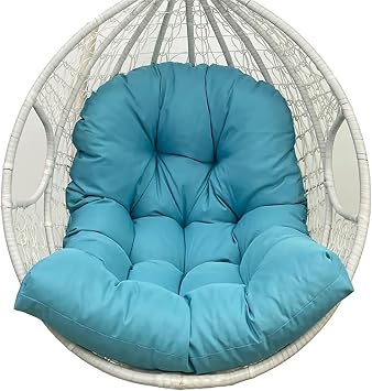 Waterproof Egg Chair Cushion Thick Basket Egg Seat Pad Washable Hanging Basket Chair Cushion Large Seat Pad for Patio Garden Bedroom Teal