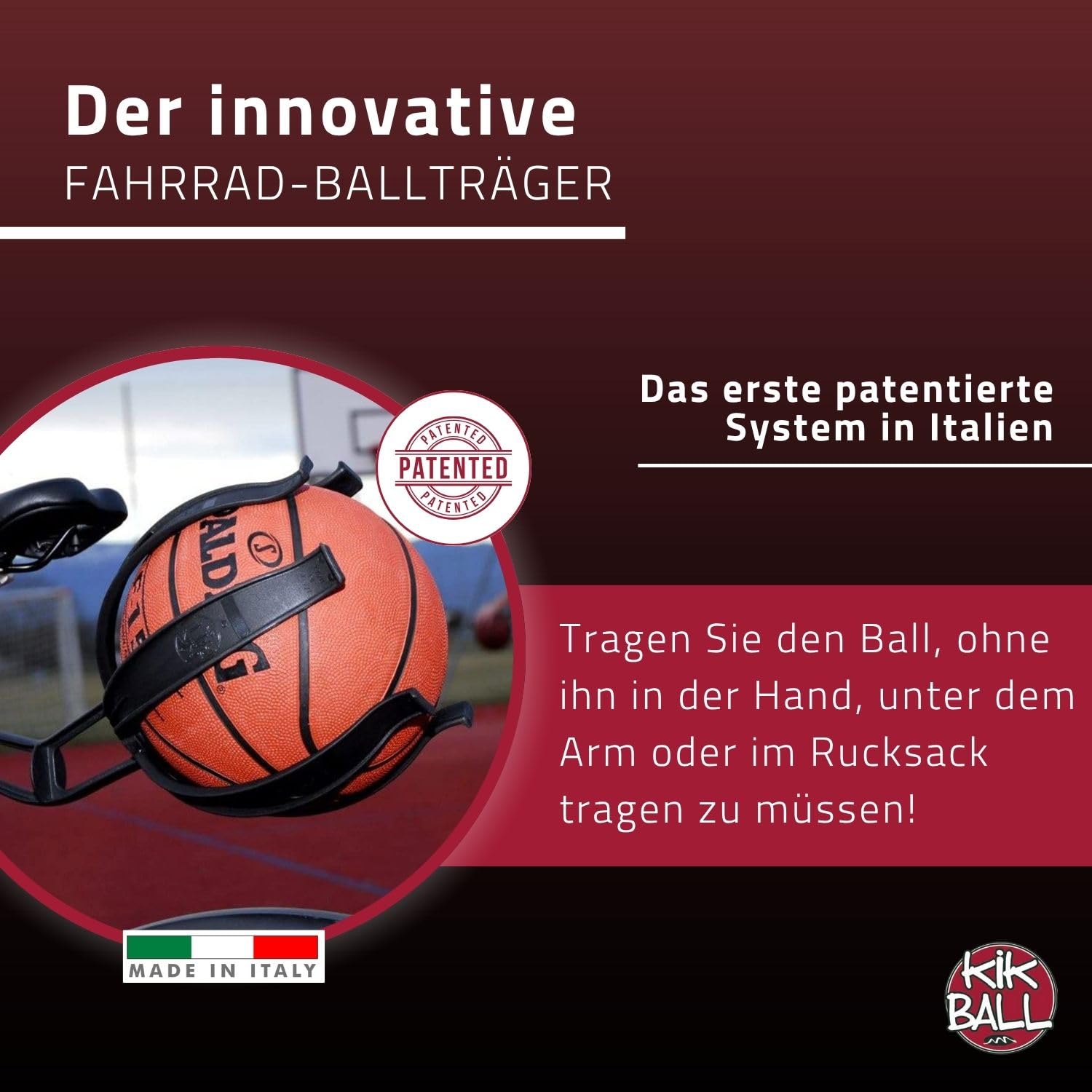 Fahrrad-Ballhalter, Kindersicherheitsgerät für Kinder und Jugendliche, einfache Anbringung, geeignet für Fußball, Volleyball, Basketball, Rugby Ball