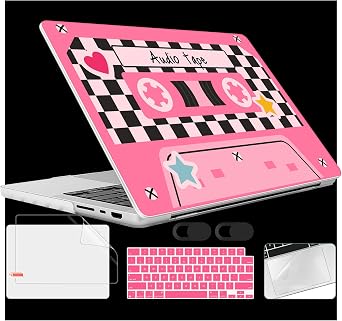 Case for 2026 MacBook Pro 14-inch M5 M4 M3 M2 M1 Pro/Max Chip, Release 2026 2025-2021, Model A3427 A3426 A3434 A3112 A3401 A3185, Plastic Hard Shell Case with Keyboard Cover, Cassette Tape