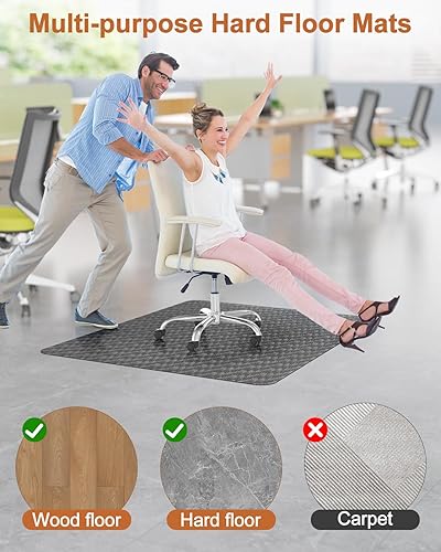 Vista 21 de Blvornl Tapete grande para silla de oficina para suelo de madera dura, tapete para silla con ruedas para madera dura, protector de suelo duro Gris