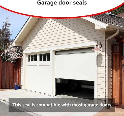 Miniatura 7 de Sello de goma universal de 10 pies para puerta de garaje inferior y lateral, repuesto para puerta de garaje resistente a la intemperie con clavos