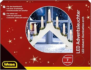 Amazon.co.jp : Idena 31837 – LEDアドベントライト ホワイトニス加工