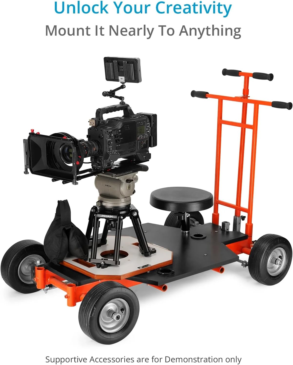PROAIM Heavy-Duty Hi-Hat with Mitchell Mount –Camera Riser/Mini Tripod Stand + Octagon Wood Board 15.5x15.5”. Payload up to 200kg/440lb. for Film Cinema Video Production (HT-MTCL)