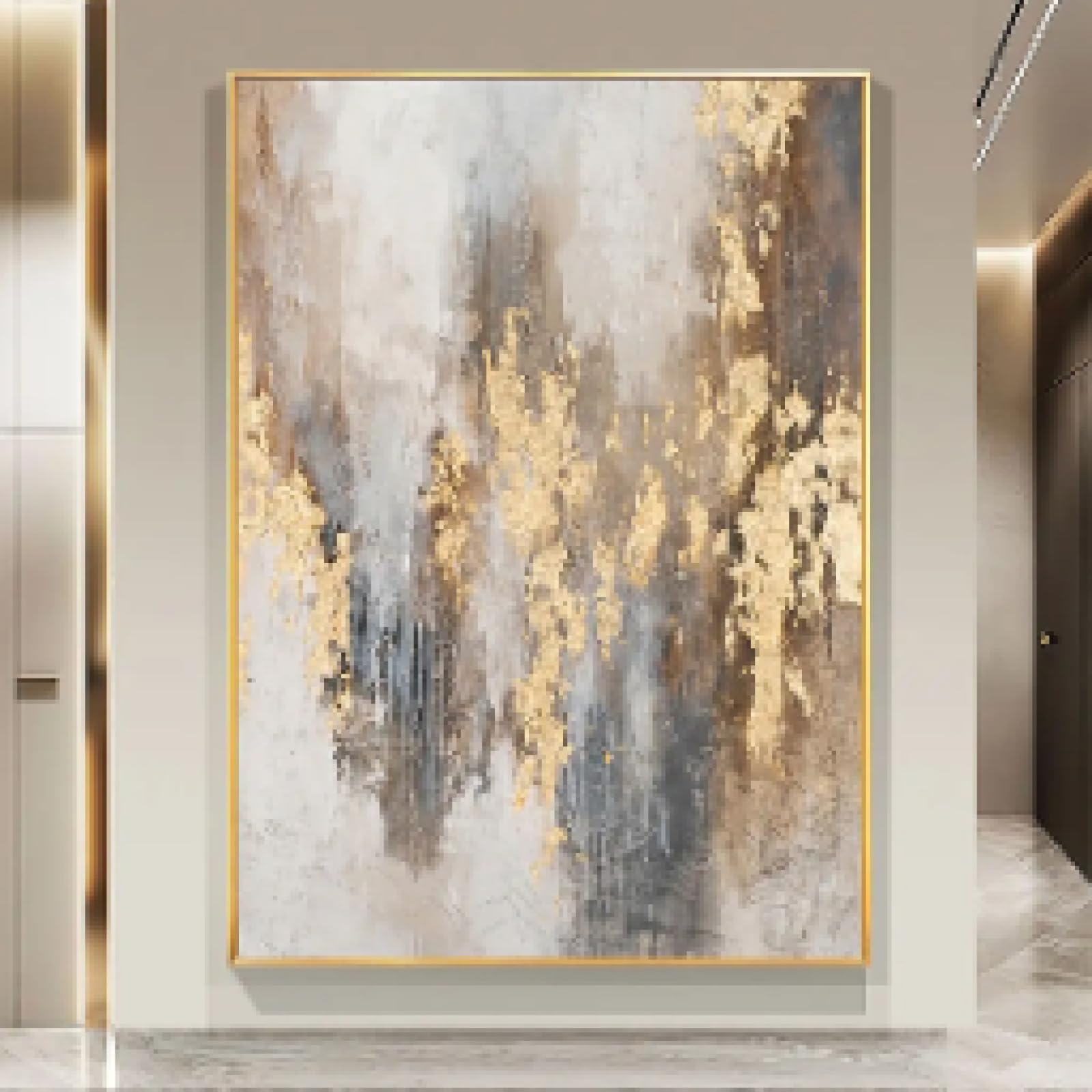 BMGKYAGL Large Posters Abstract Painted Painting Big Wall Art On Canvas Shiny Textured Artwork For Home Decor 30x45cm Frameless