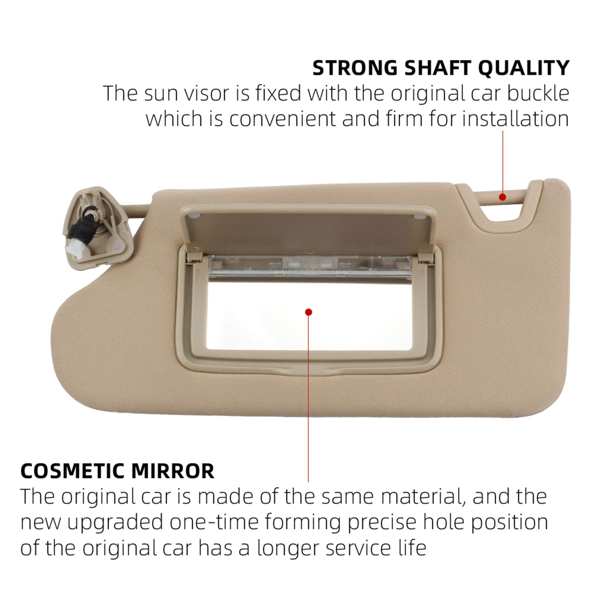 Dasbecan Beige Pair Sun Visor Car Accessories Interior Gadgets