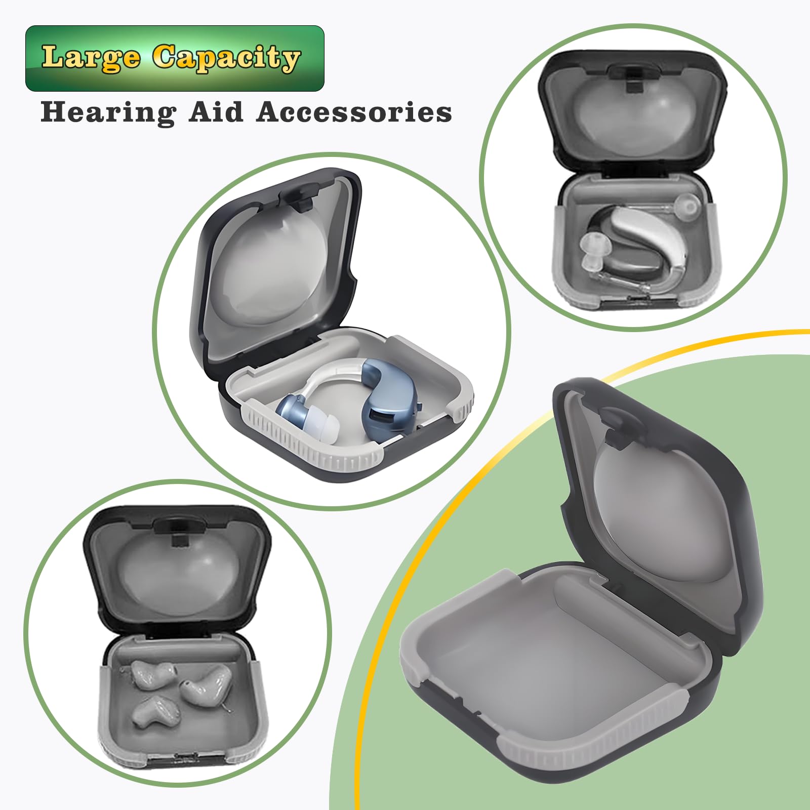 Yoheally Hearing Aid Travel Case, Hearing Aids Case Hard Pocket Size Small Splashproof 2.16