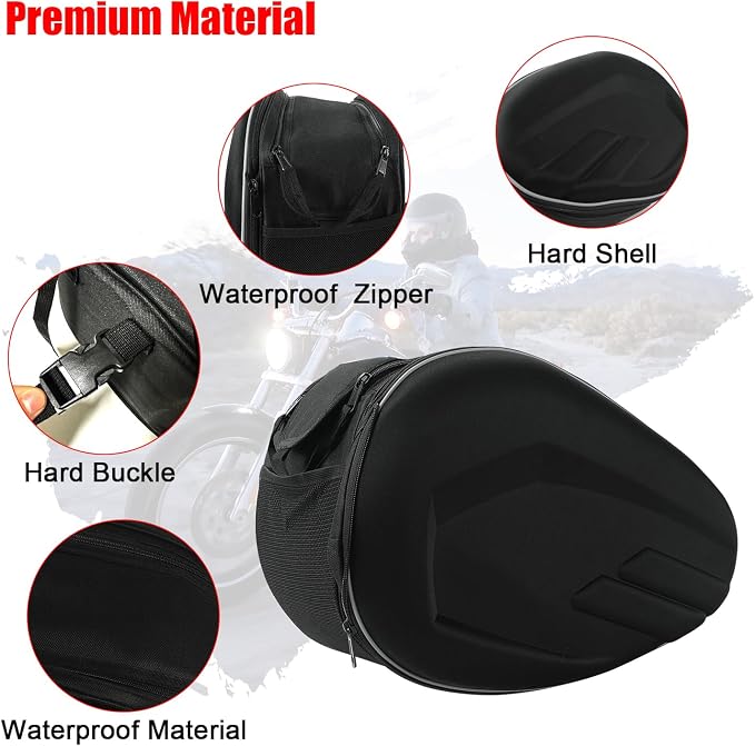 Alforjas universales para motocicleta SUNPIE 42L negras miniatura 6