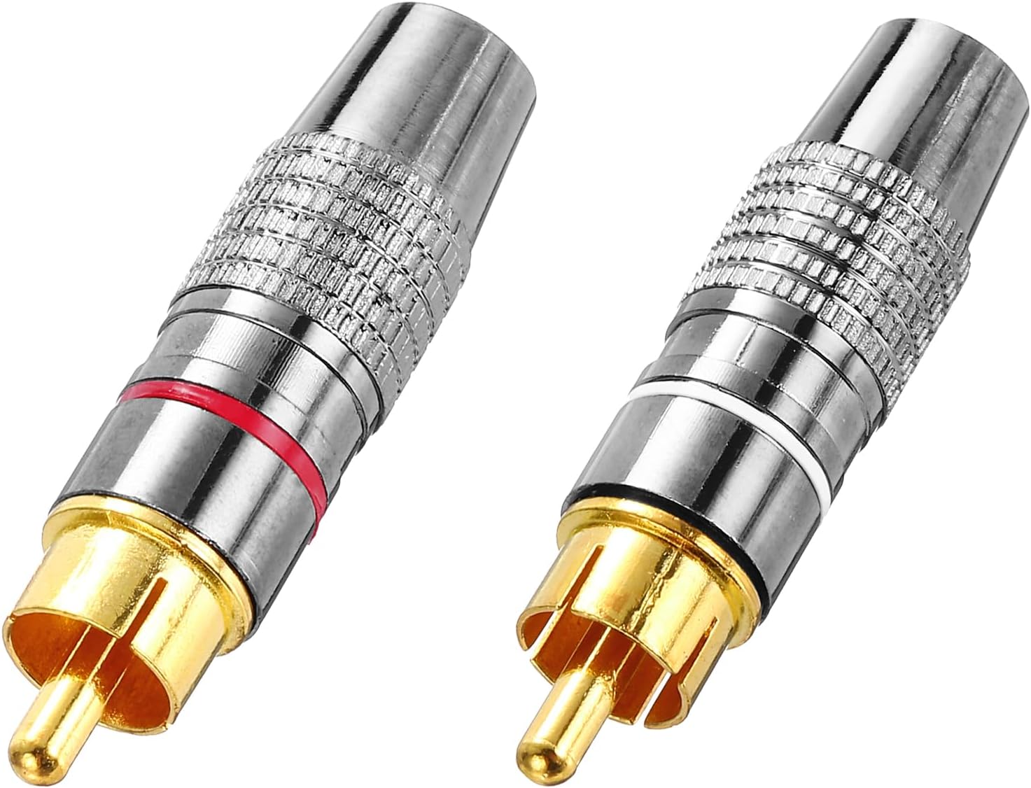 4 Conectores RCA a Cable Parlante Macho Plateado