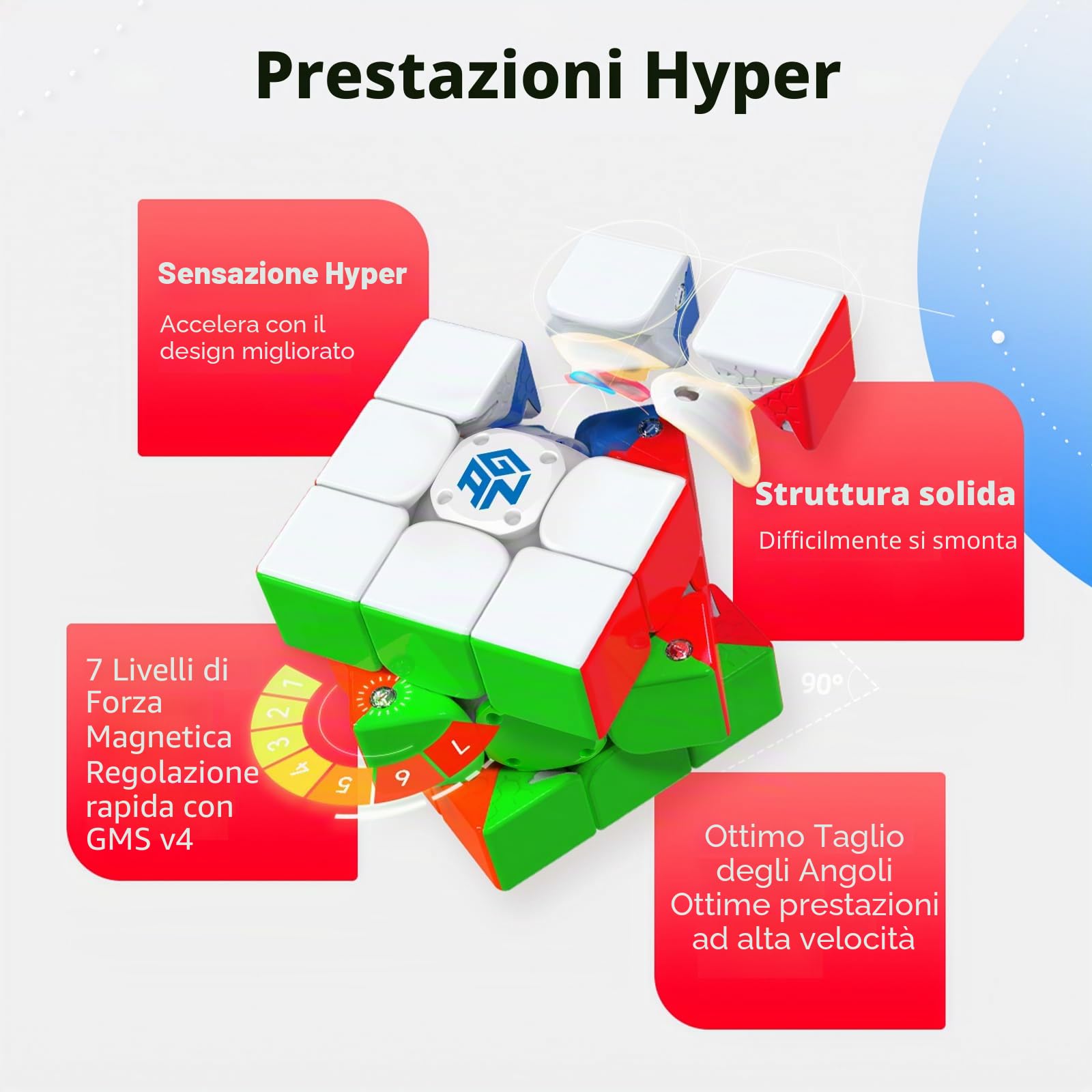GAN 356 i3 Cubo Magnetico Intelligente Stickerless 3x3 - Smart Cube con Tracciamento e Cronometro App CubeStation - Speedcube Magico