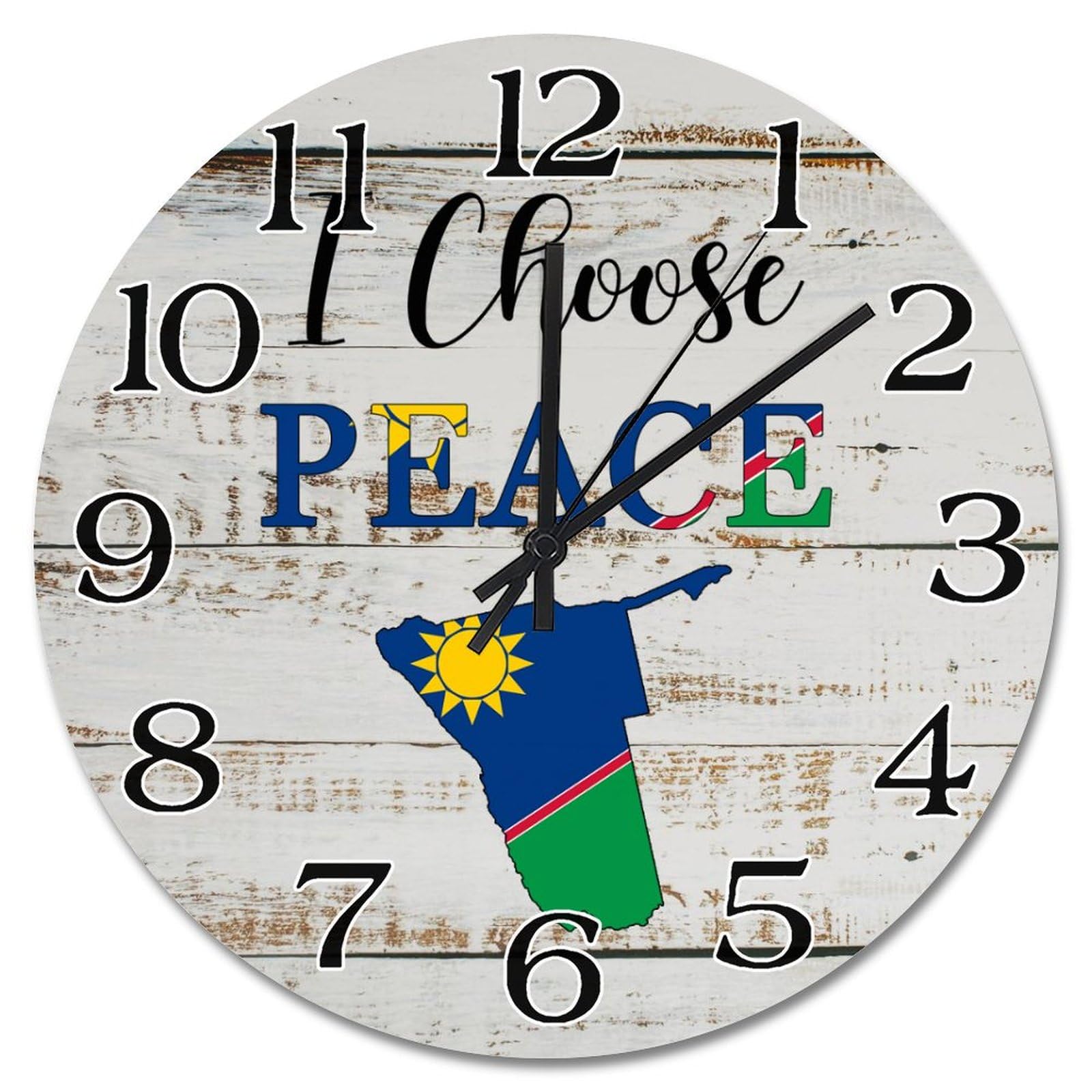 Horloge murale Namibie silencieuse décorative vintage 25cm à piles