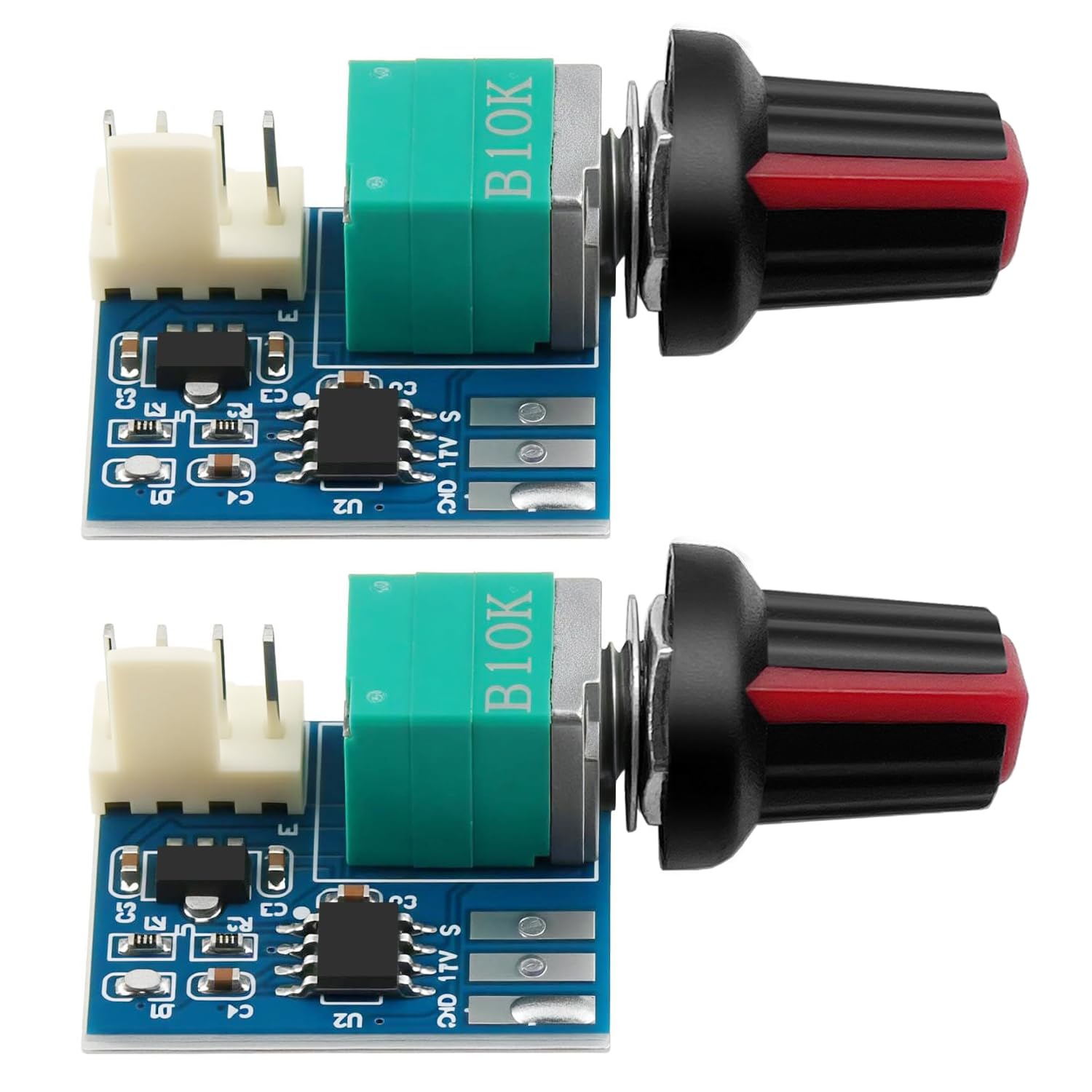 Contrôleur de Vitesse PWM pour Ventilateurs 12V - 2Pcs avec Interrupteur LED