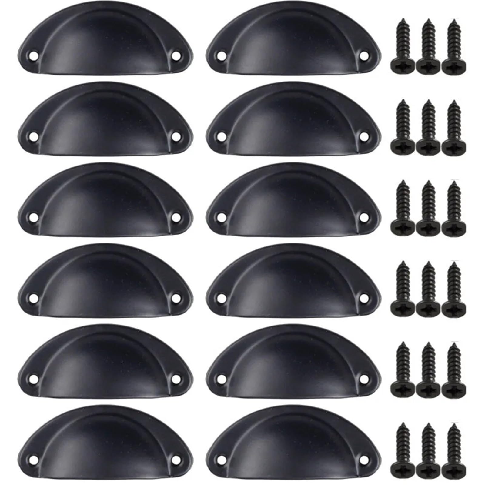 Wylqen Half Moon Handles 12pc Retro Half Moon Shell Cup Pull Handles