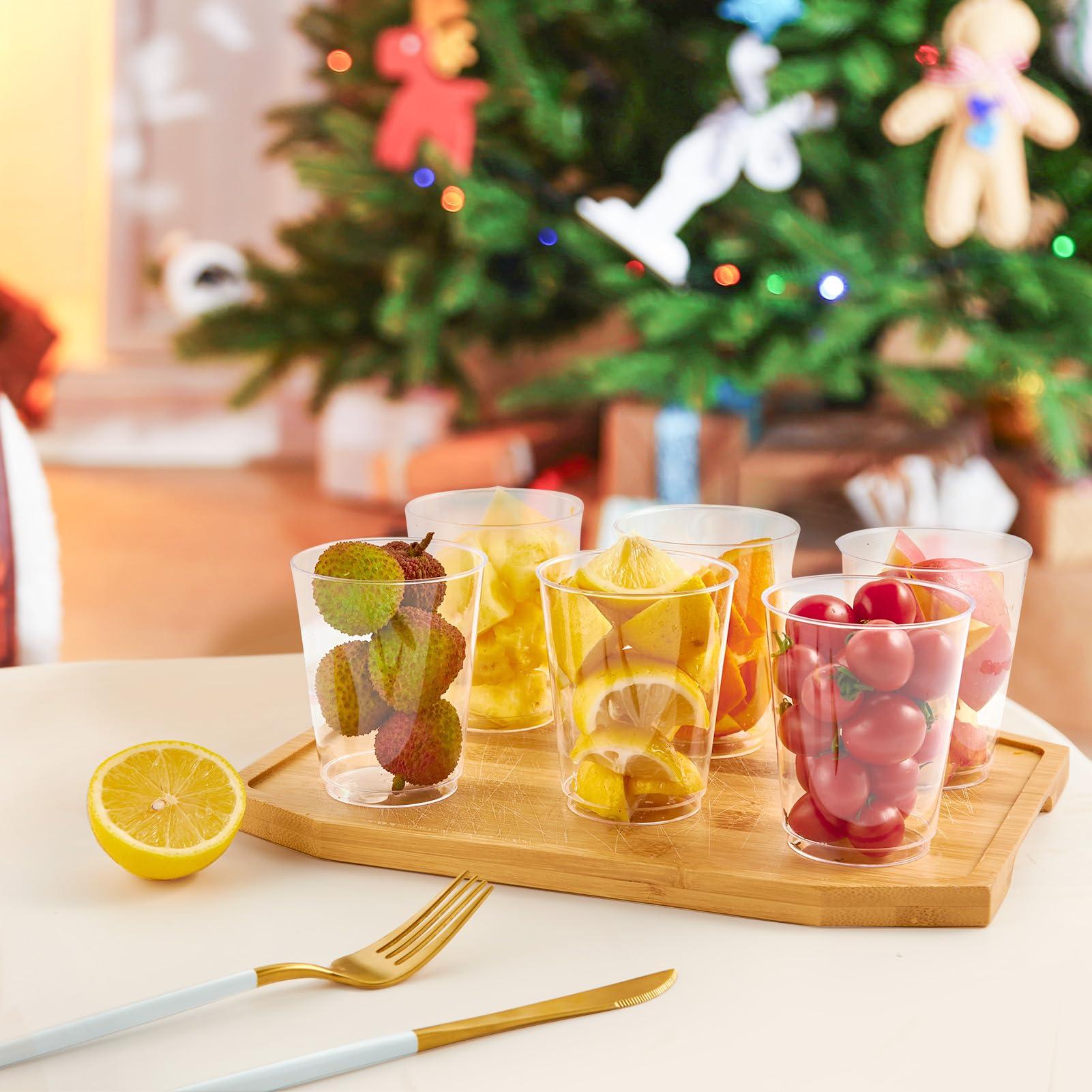 JollyPack 300 Stück transparente Kunststoffbecher, 284 ml, Einweg-Trinkbecher für Weihnachten, Hochzeit, Zuhause, Abendessen und andere Veranstaltungen