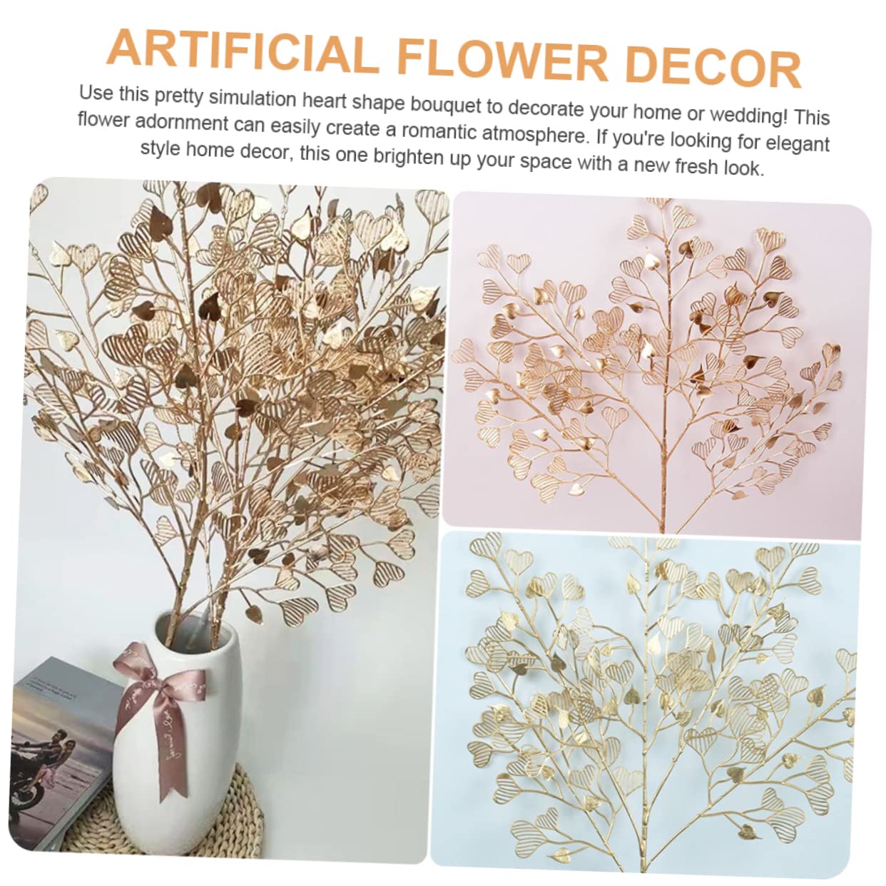 Ciieeo 16 Piezas Ramo De Corazón De San Valentín Flores Falsas Dia De San Valentin Decoración De Plantas Ramos De Novia Decoraciones De Boda Decoración De Mesa Flor Artificial El Plastico