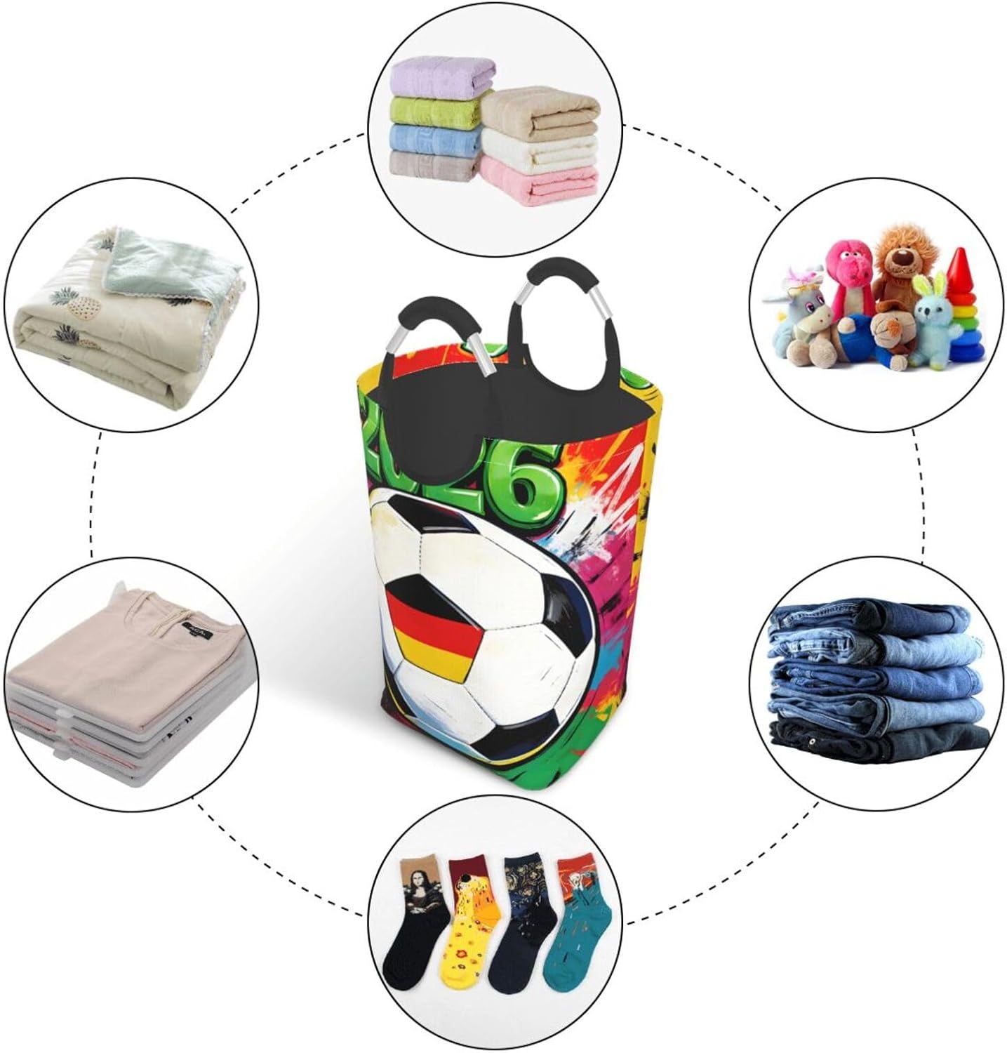 Germany Force 2026 Foldable Dirty Laundry Bag, Waterproof Oxford Fabric With Pe Board Base, 50l Capacity For Home & Travel