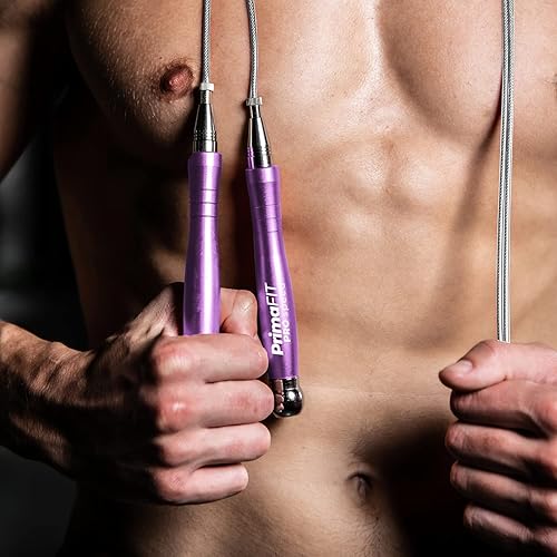 Miniatura 3 de PrimaFIT Jump Rope Pro Speed Skipping Rope Adjustable Adult Jumping Rope Weighted Aluminium Handles for Double Dutch Boxing Workout Crossfit