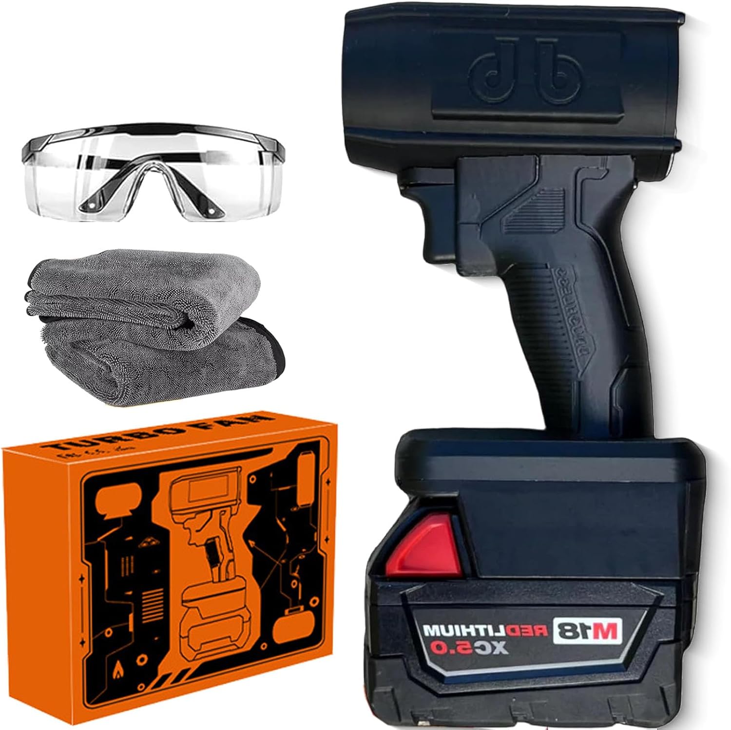 Storm Jet Blower 2.0, 2025 New Electric Cordless Leaf Blower 130,000 RPM 200 Mph, Portable Handheld Turbo Blower Car Dryer for Patio, Lawn, Blowing Leaves (for Makita)